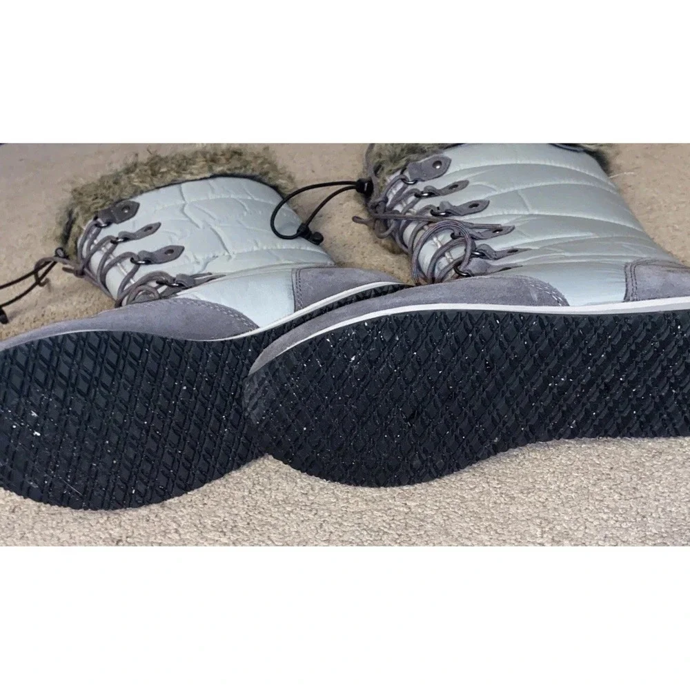 LL Bean Boots Carrabassett Fur Lace-Up Knee High Winter Snow Womens 6.5 Winter‎